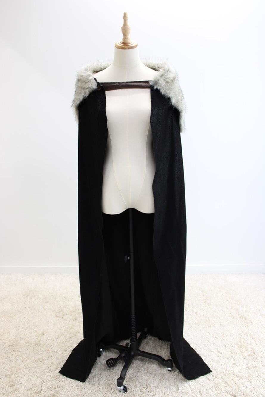 Costume Fur Collar Viking Cloak Unisex M L Renaissance Medieval GOT Cosplay LOTR